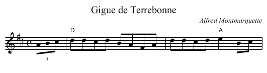 Gigue de Terrebonne - staff notation