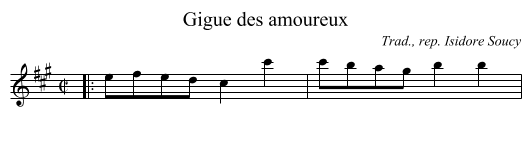 Gigue des amoureux - staff notation