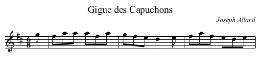 Gigue des Capuchons - staff notation