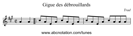 Gigue des débrouillards - staff notation
