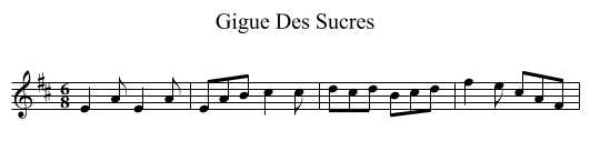 Gigue Des Sucres - staff notation