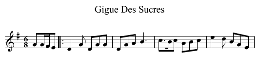 Gigue Des Sucres - staff notation