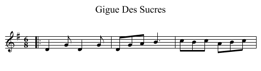 Gigue Des Sucres - staff notation