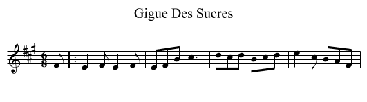 Gigue Des Sucres - staff notation