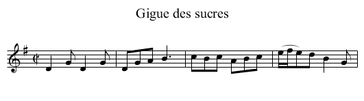 Gigue des sucres - staff notation