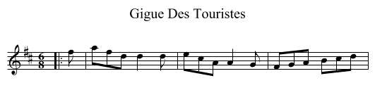 Gigue Des Touristes - staff notation