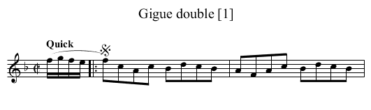 Gigue double [1] - staff notation