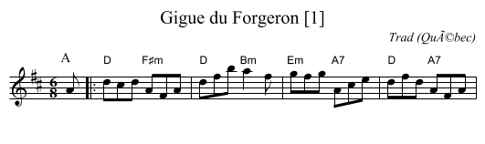 Gigue du Forgeron [1] - staff notation