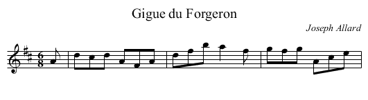 Gigue du Forgeron - staff notation