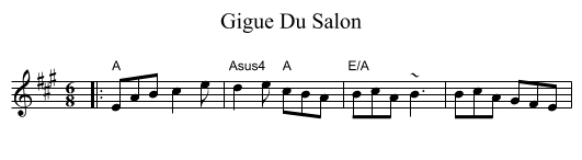 Gigue Du Salon - staff notation