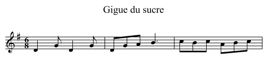 Gigue du sucre - staff notation