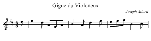 Gigue du Violoneux - staff notation