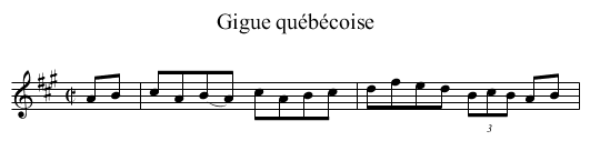 Gigue québécoise - staff notation