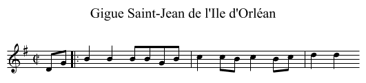 Gigue Saint-Jean de l'Ile d'Orléan - staff notation