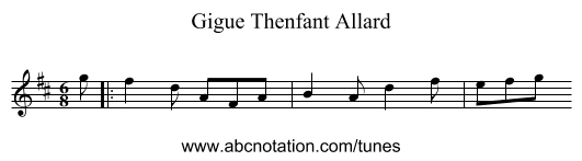 Gigue Thenfant Allard - staff notation