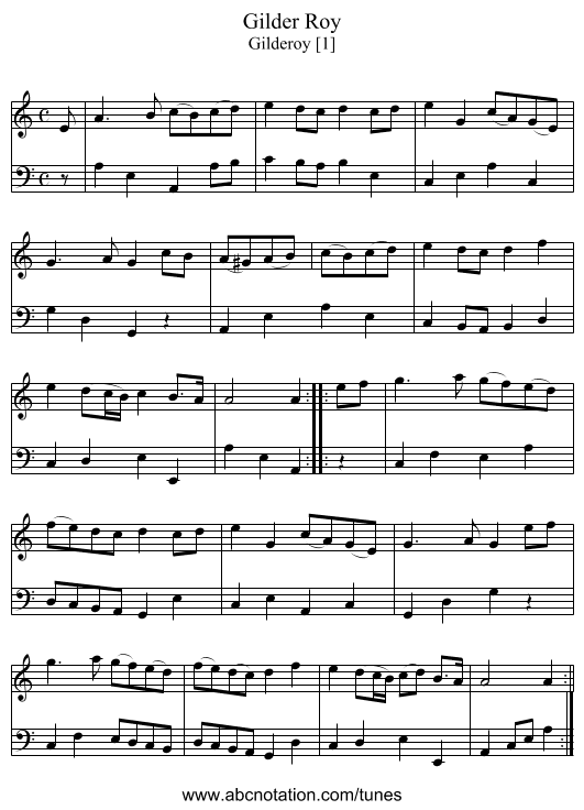 Gilder Roy - staff notation