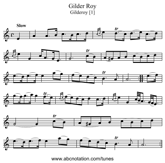 Gilder Roy - staff notation