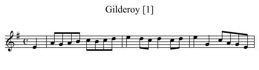 Gilderoy [1] - staff notation