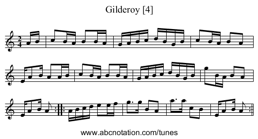 Gilderoy [4] - staff notation