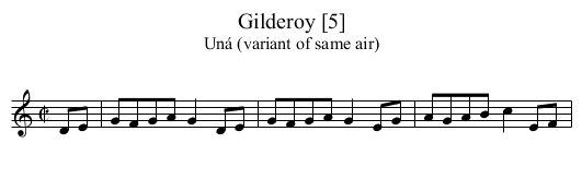 Gilderoy [5] - staff notation
