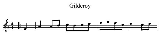 Gilderoy - staff notation