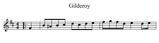 Gilderoy - staff notation