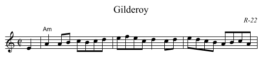 Gilderoy - staff notation