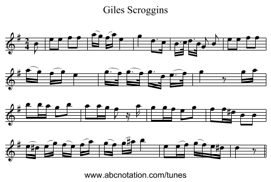 Giles Scroggins - staff notation