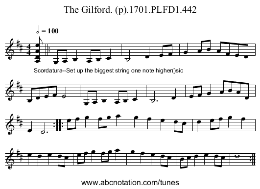 Gilford. (p).1701.PLFD1.442, The - staff notation