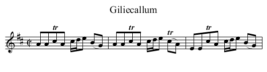 Giliecallum - staff notation