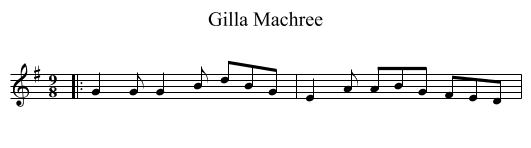 Gilla Machree - staff notation