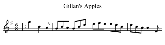 Gillan's Apples - staff notation