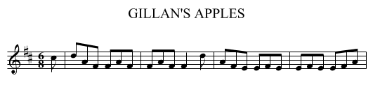 GILLAN'S APPLES - staff notation