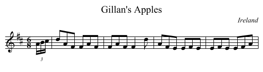 Gillan's Apples - staff notation