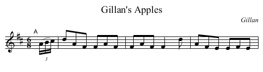 Gillan's Apples - staff notation