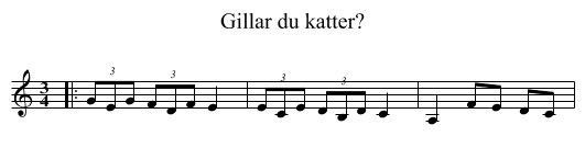 Gillar du katter? - staff notation