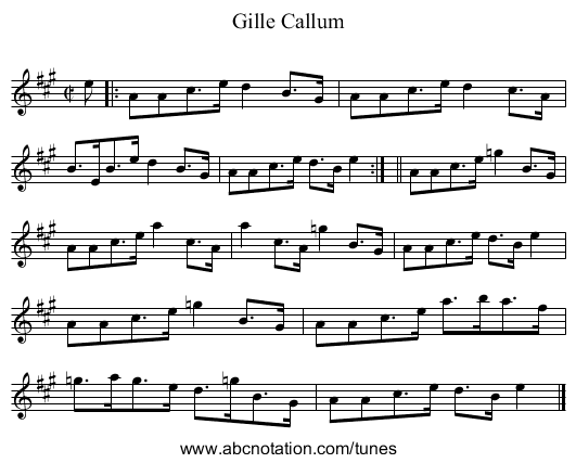 Gille Callum - staff notation