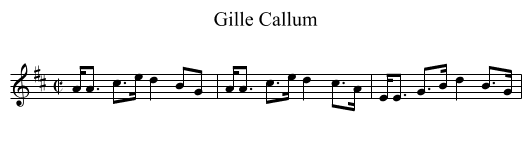Gille Callum - staff notation