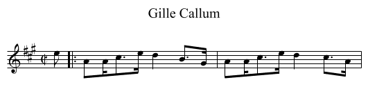 Gille Callum - staff notation
