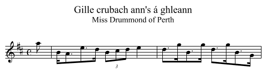 Gille crubach ann's á ghleann - staff notation