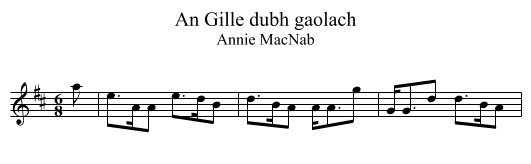 Gille dubh gaolach, An - staff notation
