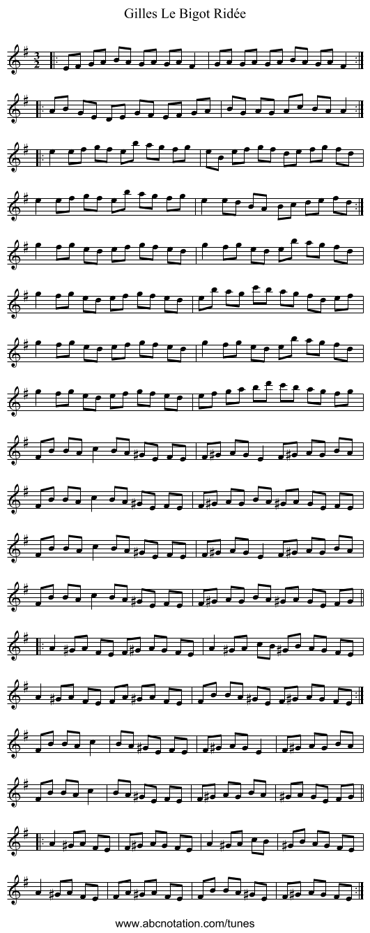 Gilles Le Bigot Ridée - staff notation