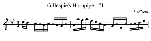 Gillespie's Hornpipe   #1 - staff notation