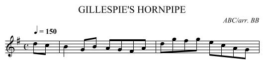 GILLESPIE'S HORNPIPE - staff notation
