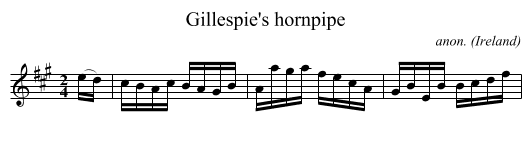 Gillespie's hornpipe - staff notation