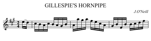 GILLESPIE'S HORNPIPE - staff notation