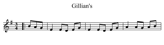 Gillian's - staff notation