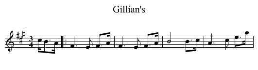 Gillian's - staff notation