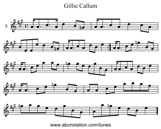 Gillie Callum - staff notation