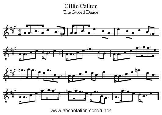 Gillie Callum - staff notation